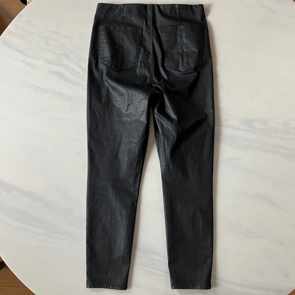 Rag & Bone Black Faux Leather Skinny Trousers Elastic Waist L - Picture 3 of 6